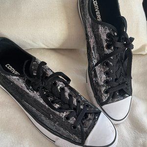 Converse All Star Black Sequin Women's sz 11